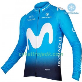 Cykeltøj Langærmet Vinter + Bib Cykelbukser 2018 Movistar Team N001